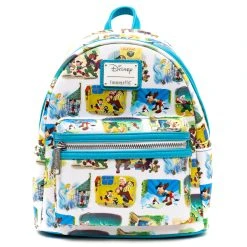 Promo 💯 Loungefly - Disney Pinocchio Little Golden Book Scenes AOP Mini 🎒 Backpack 🌟